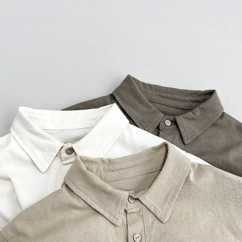White Cotton Boys Polo Shirt Short Sleeve Summer — feature 31