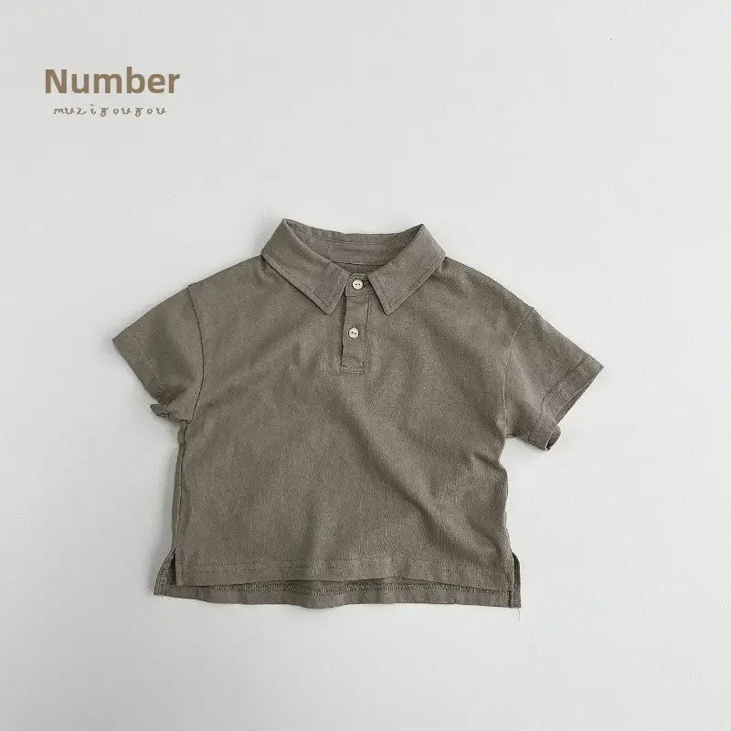 White Cotton Boys Polo Shirt Short Sleeve Summer