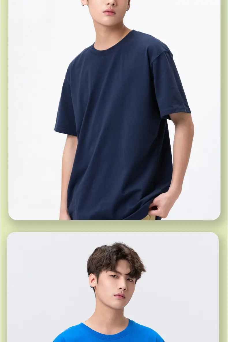 Men Blue Cotton T-Shirt Half Sleeve Logo Custom — feature 16