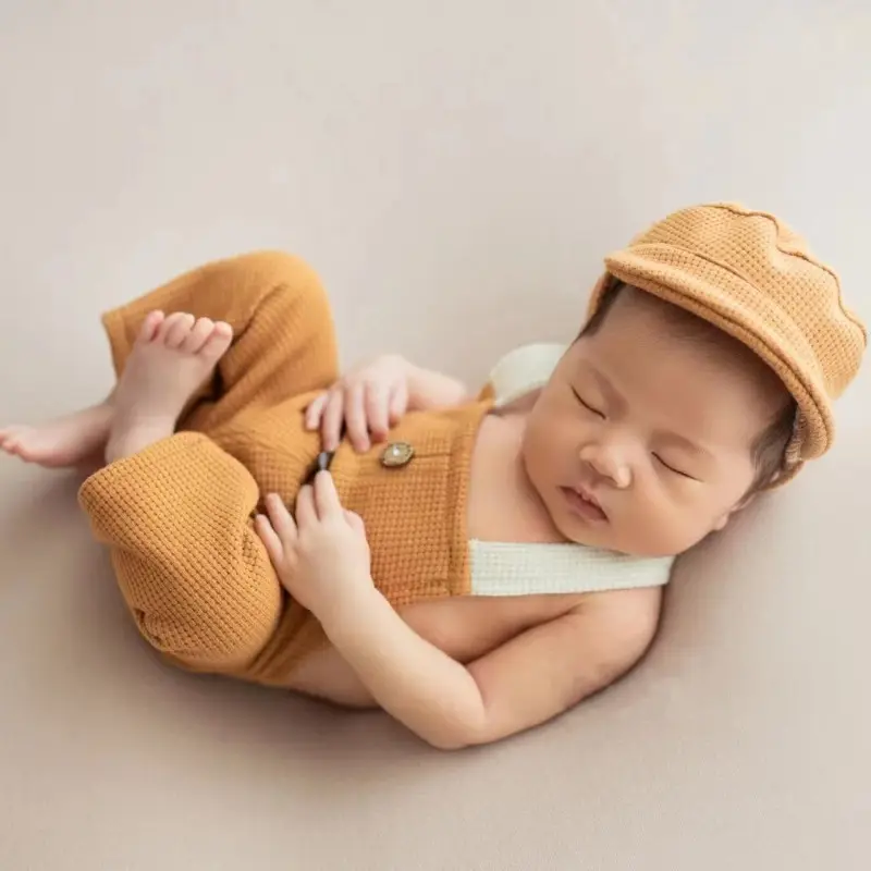 White Cotton Baby Hat & Pants Set for Newborns - Image 8