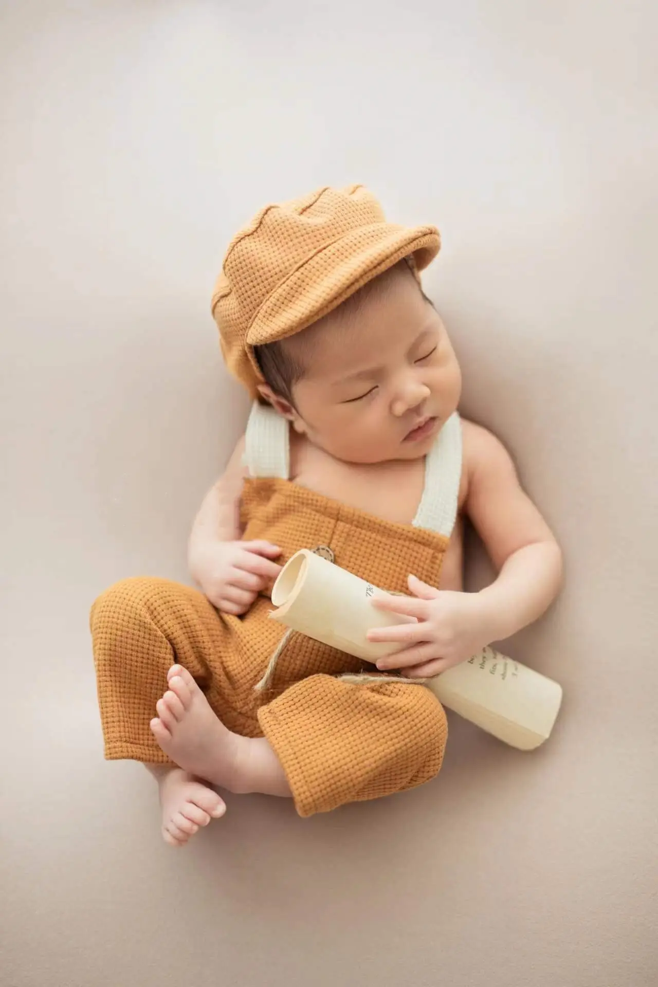 White Cotton Baby Hat & Pants Set for Newborns — feature 2