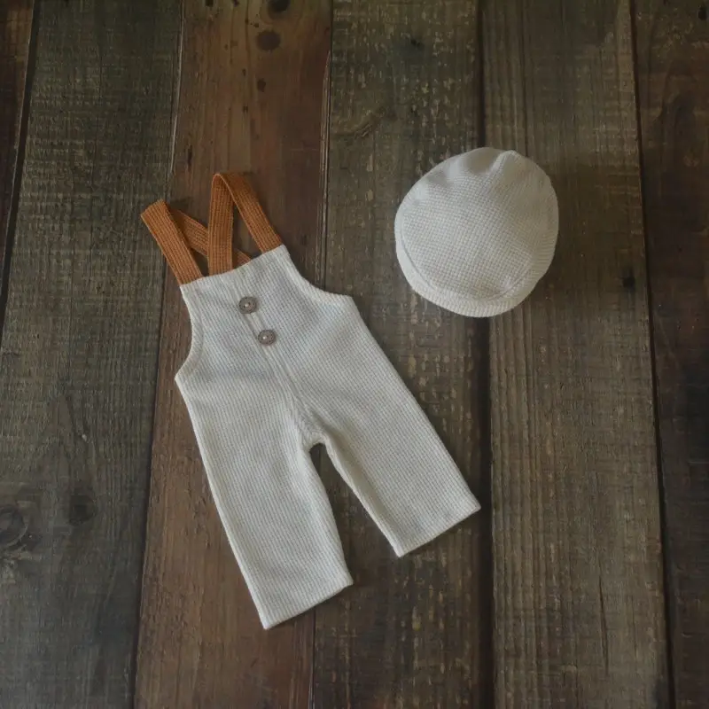 White Cotton Baby Hat & Pants Set for Newborns — feature 25