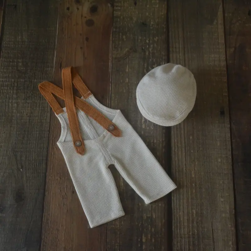 White Cotton Baby Hat & Pants Set for Newborns — feature 26