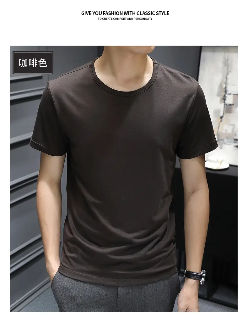 Men Cool Blue Ice Silk Crewneck T-Shirt — feature 25