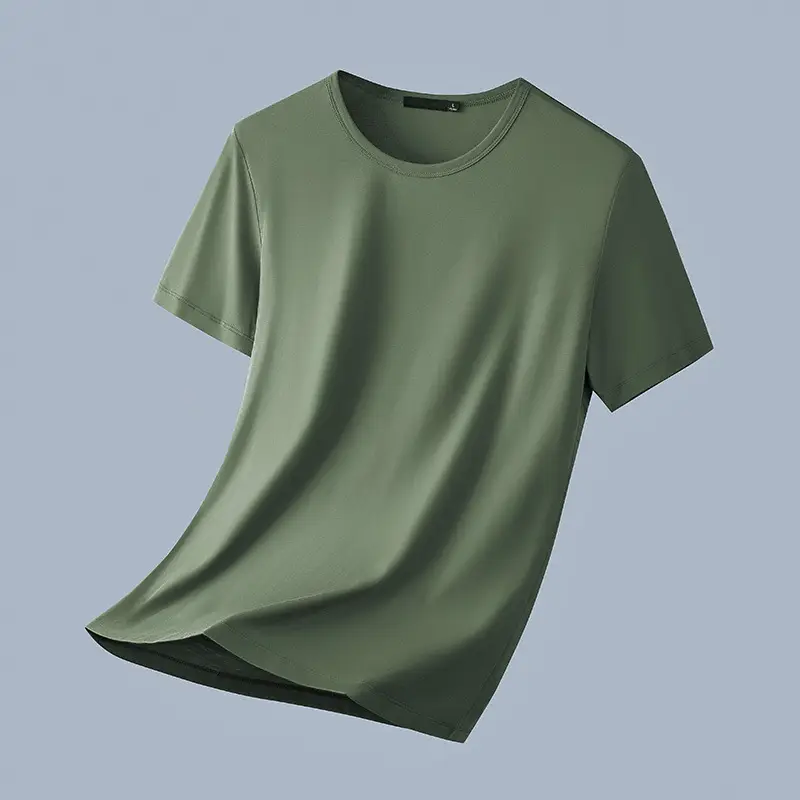Men Cool Blue Ice Silk Crewneck T-Shirt - Image 5