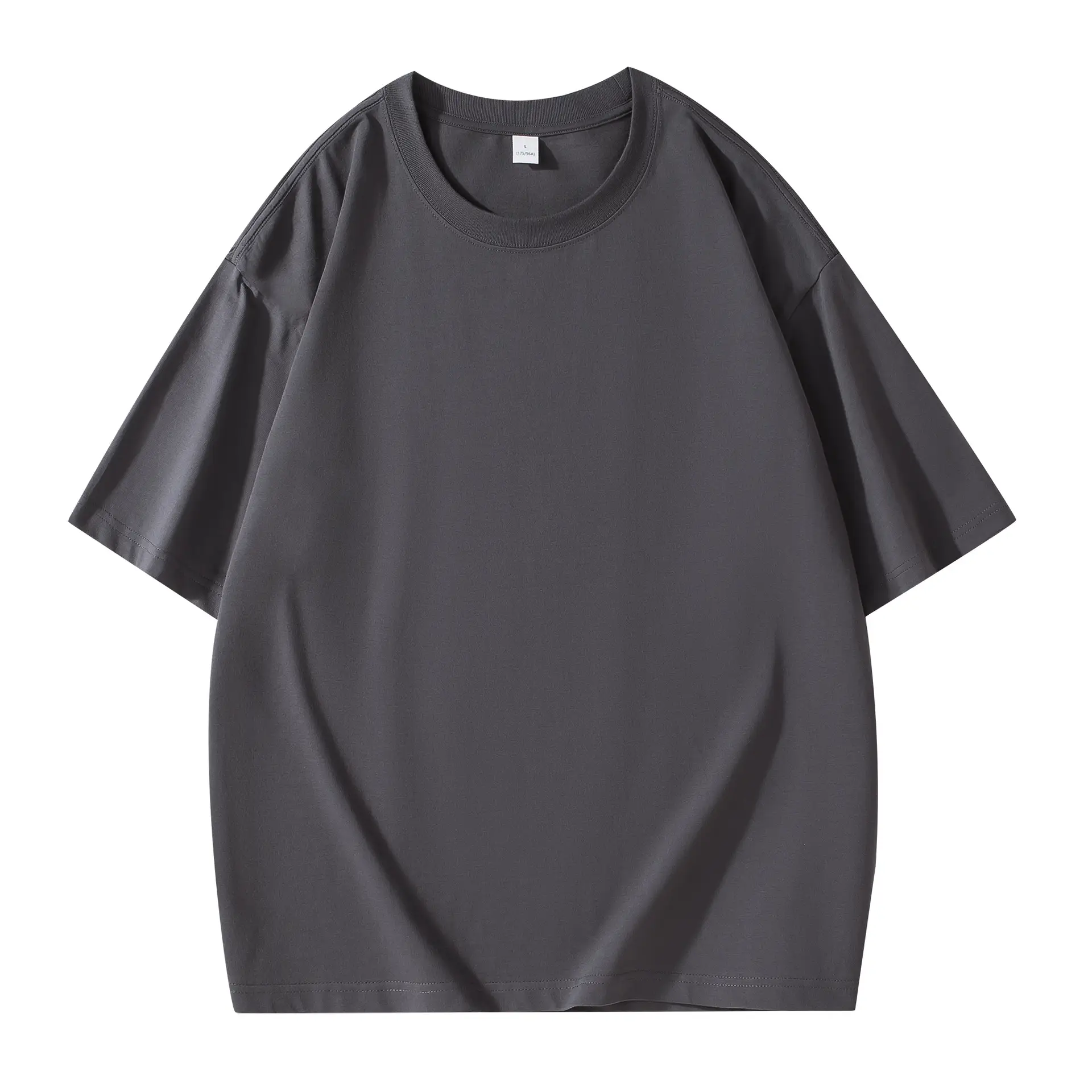 260g Heavyweight Off-Shoulder T-Shirt Blue - Image 4