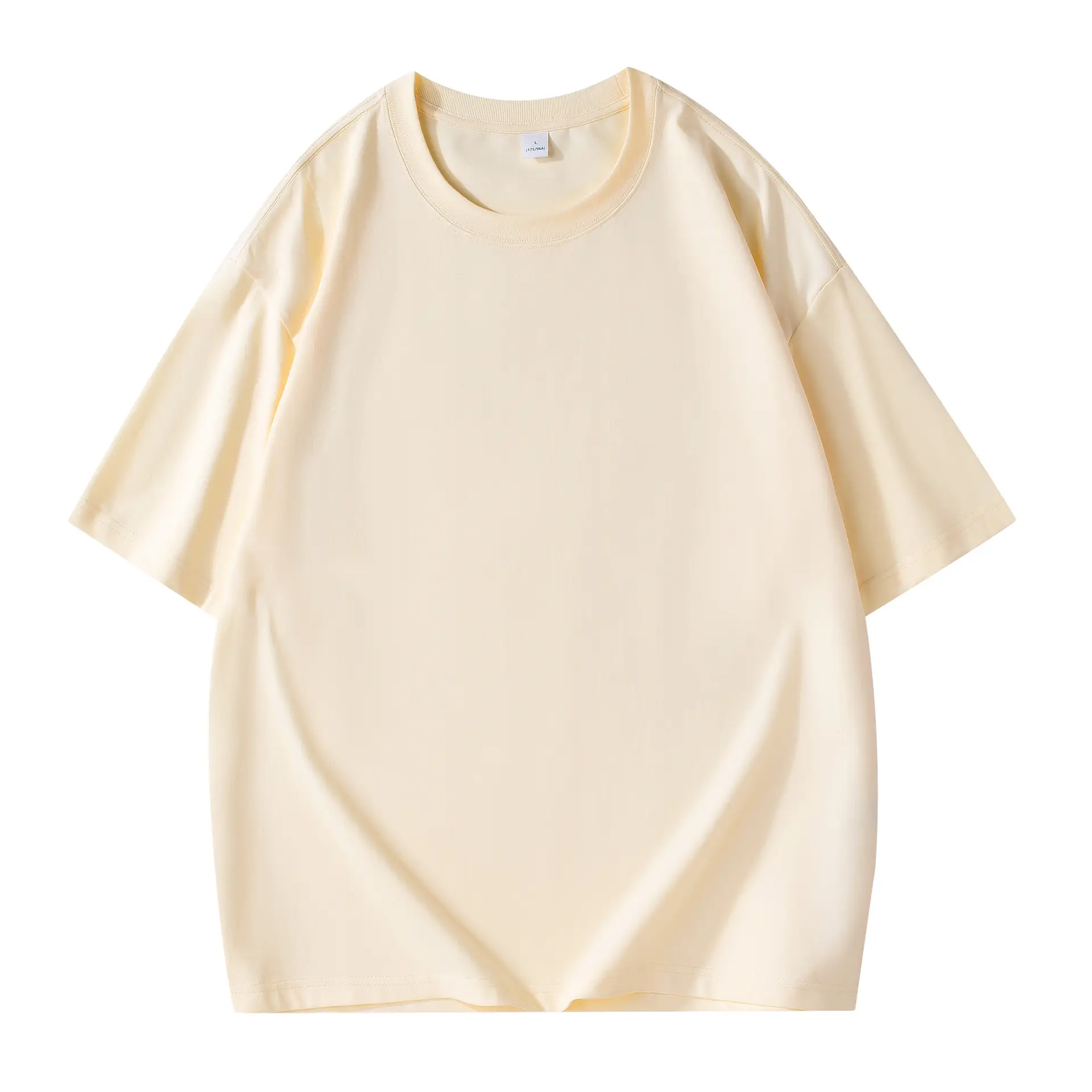 260g Heavyweight Off-Shoulder T-Shirt Blue - Image 5