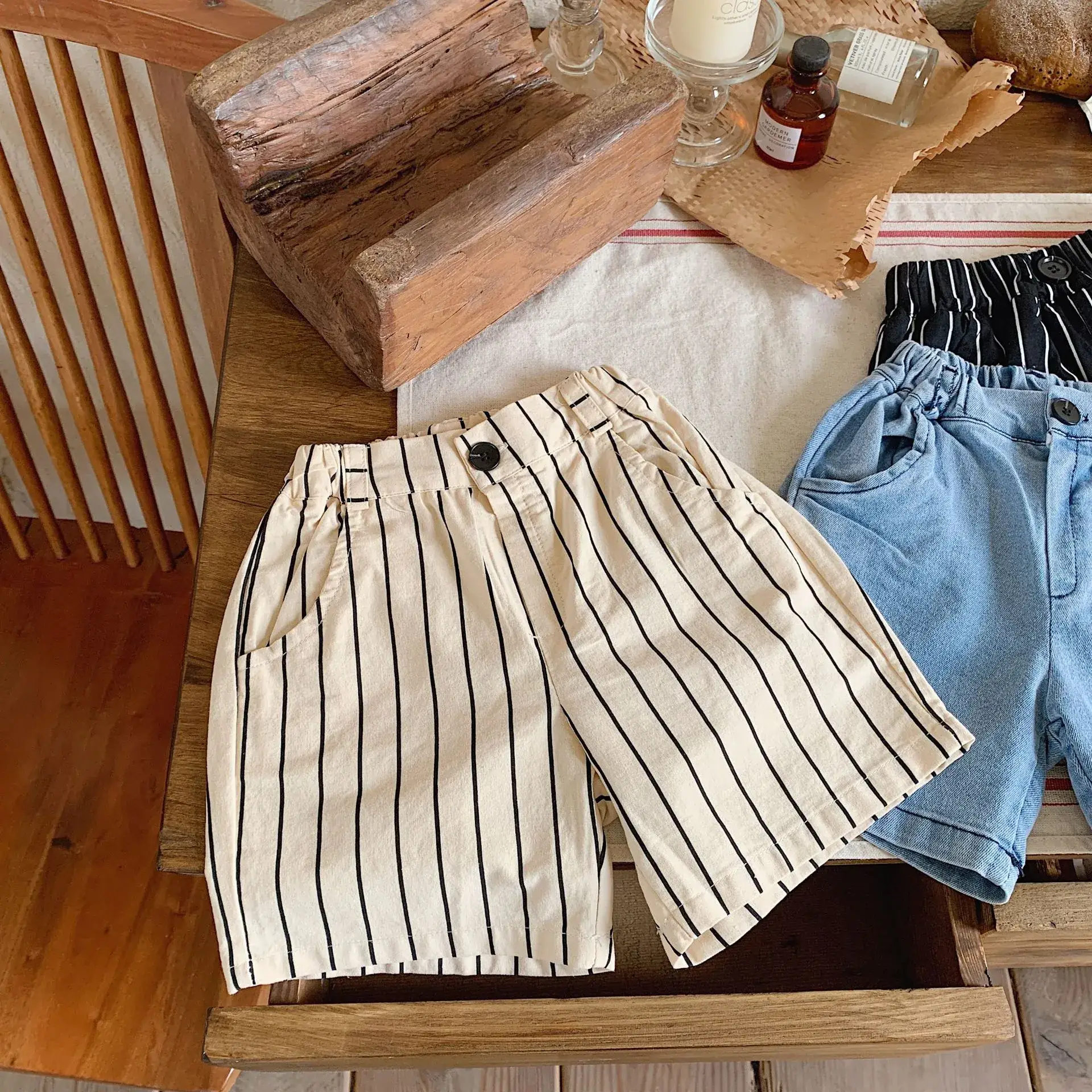 Children's Shorts 2025 Summer New Boys and Girls Cartoon Tape Baby Shorts Striped Trendy Pants — feature 13