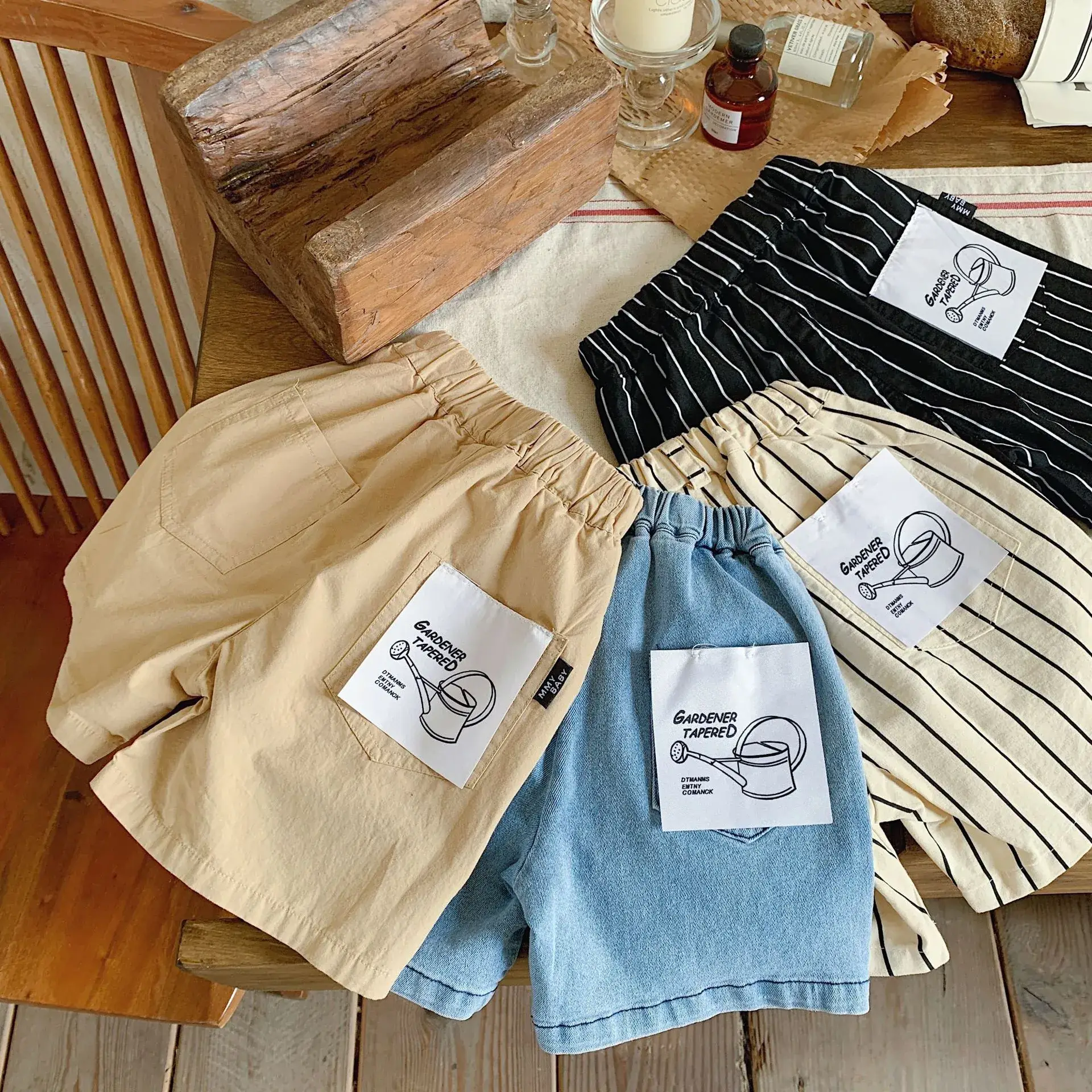 Children's Shorts 2025 Summer New Boys and Girls Cartoon Tape Baby Shorts Striped Trendy Pants — feature 3