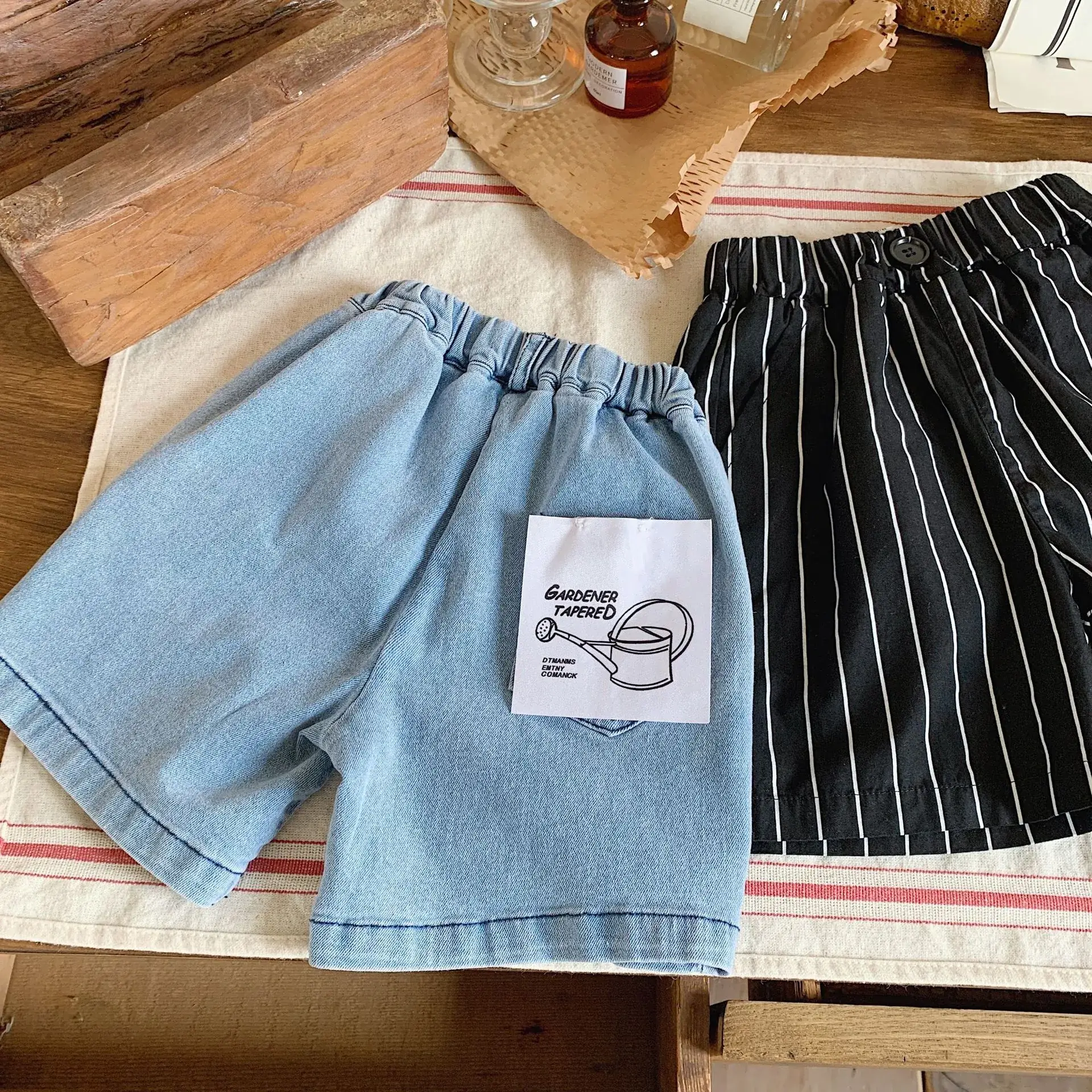 Children's Shorts 2025 Summer New Boys and Girls Cartoon Tape Baby Shorts Striped Trendy Pants — feature 7
