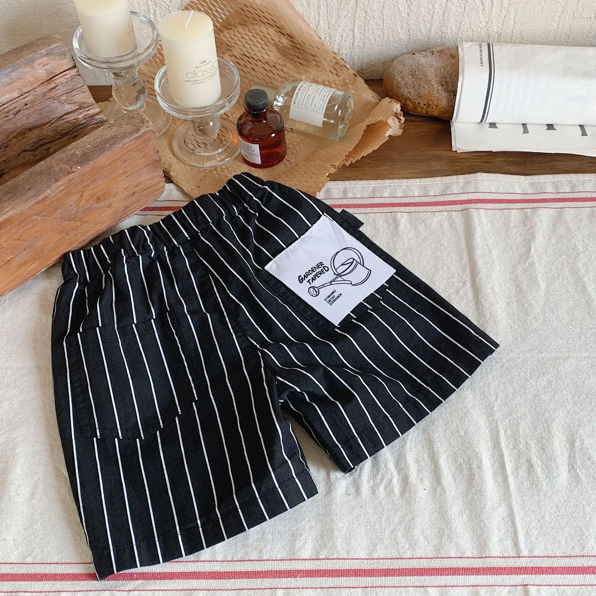 Children's Shorts 2025 Summer New Boys and Girls Cartoon Tape Baby Shorts Striped Trendy Pants — feature 12