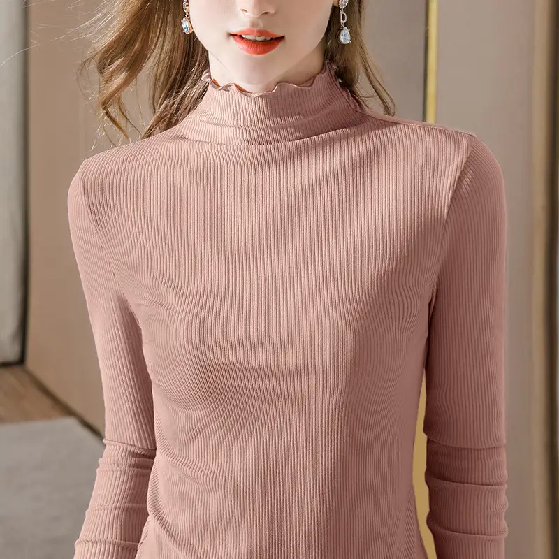 Women Half Turtleneck Modal Base Layer Shirt Blue 2024 - Image 8