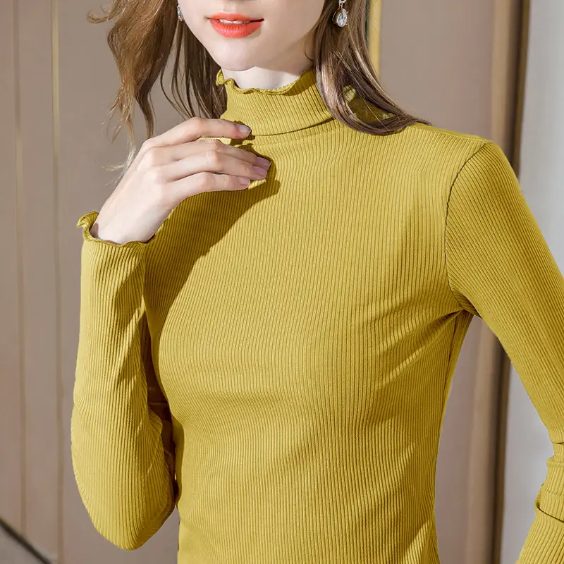 Women Half Turtleneck Modal Base Layer Shirt Blue 2024 - Image 9