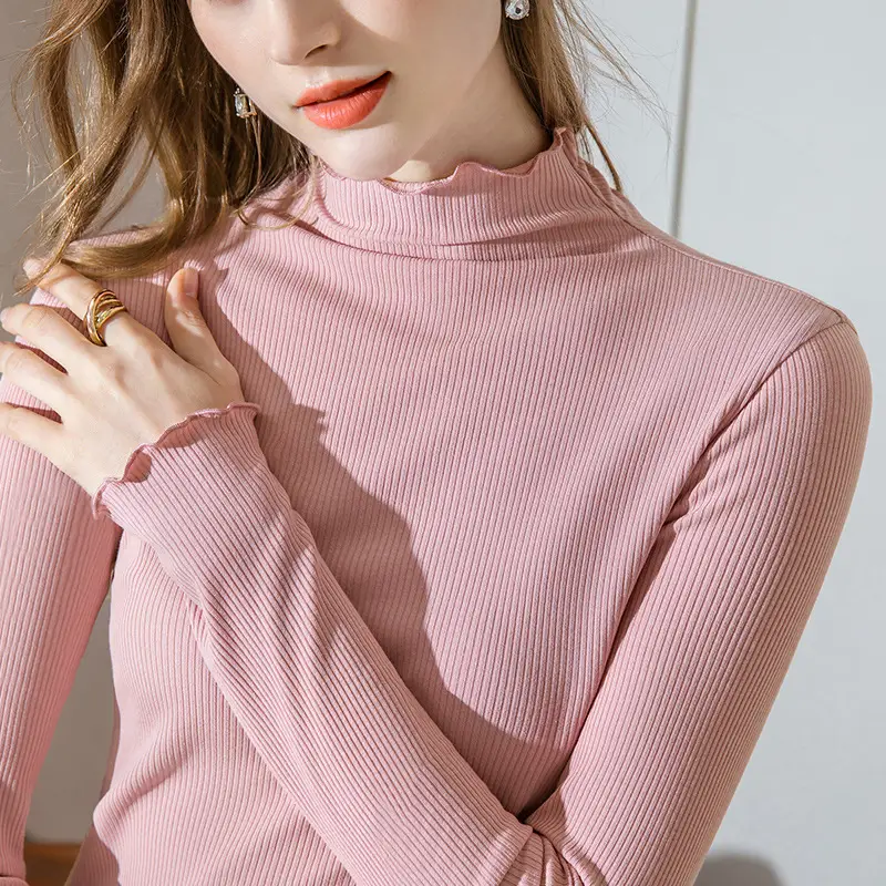 Women Half Turtleneck Modal Base Layer Shirt Blue 2024 - Image 6
