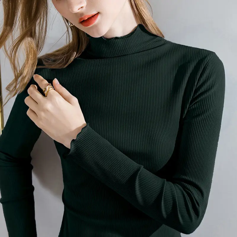 Women Half Turtleneck Modal Base Layer Shirt Blue 2024 - Image 7