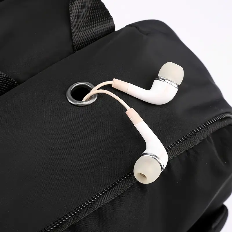 Men's Black Casual Crossbody Backpack with Multiple Pockets - Image 4