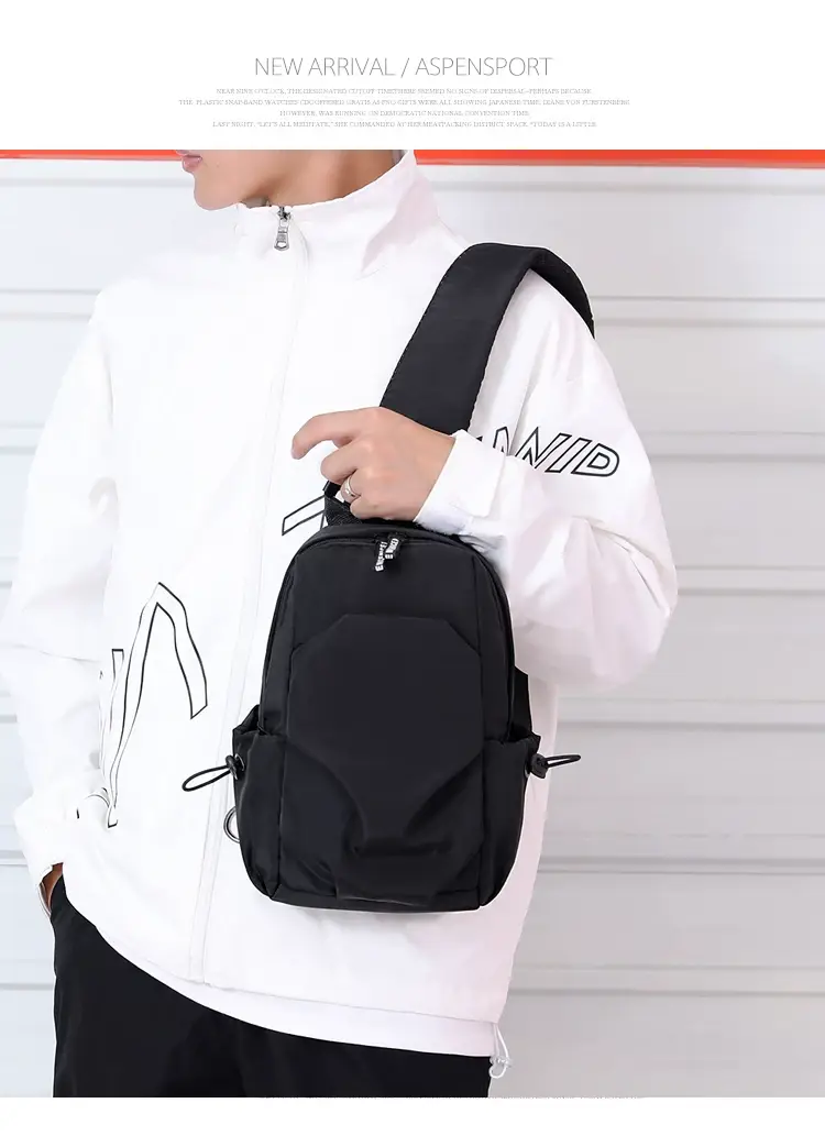 Men's Black Casual Crossbody Backpack with Multiple Pockets — feature 10
