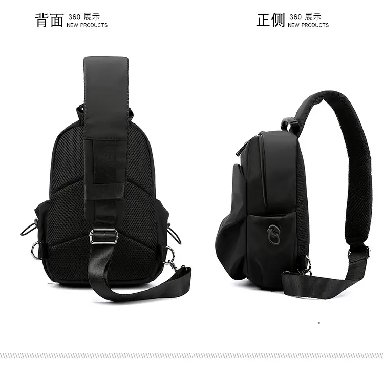 Men's Black Casual Crossbody Backpack with Multiple Pockets — feature 17