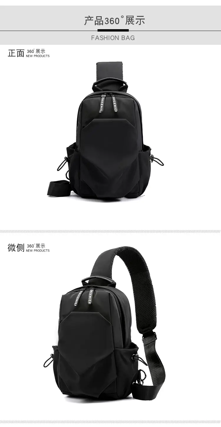 Men's Black Casual Crossbody Backpack with Multiple Pockets — feature 18