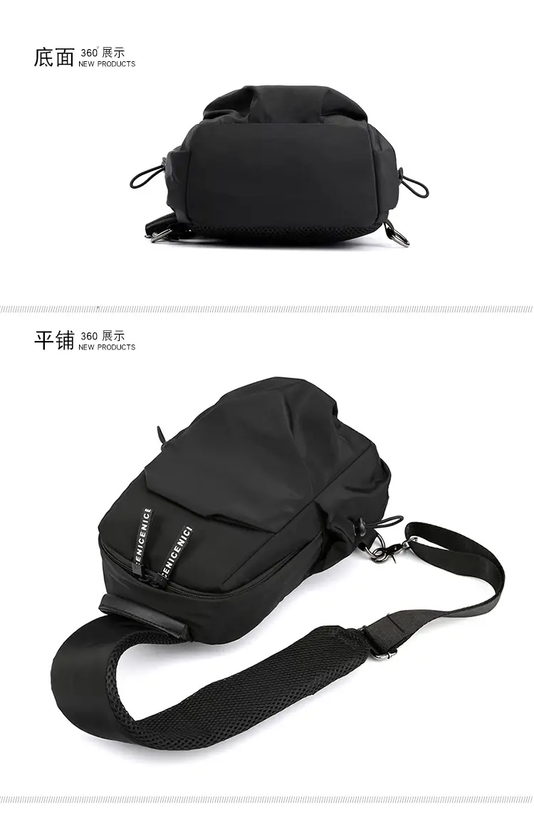 Men's Black Casual Crossbody Backpack with Multiple Pockets — feature 19