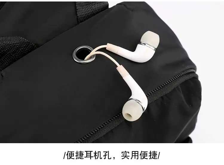 Men's Black Casual Crossbody Backpack with Multiple Pockets — feature 22