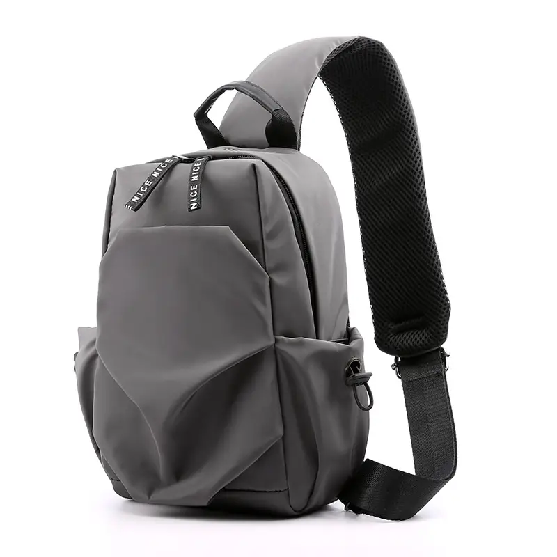 Men's Black Casual Crossbody Backpack with Multiple Pockets - Image 2