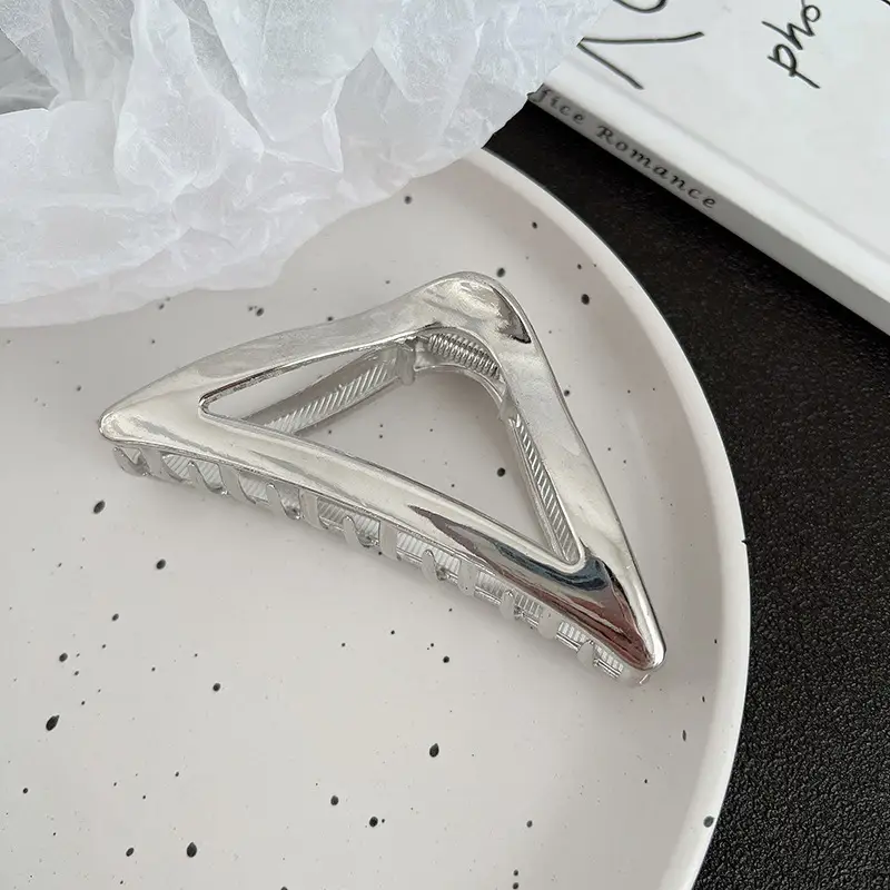 Silver Shark Hair Clip for Women Back of Head