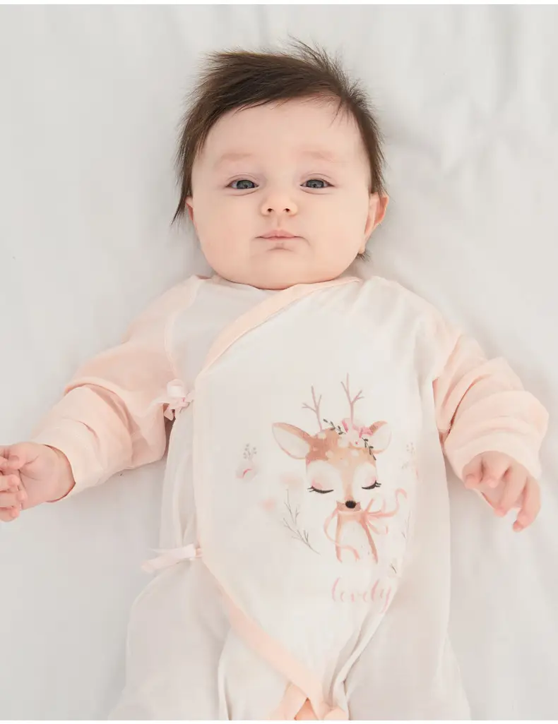 Baby Baby Boy Girl Cotton Jumpsuit Yellow White — feature 24