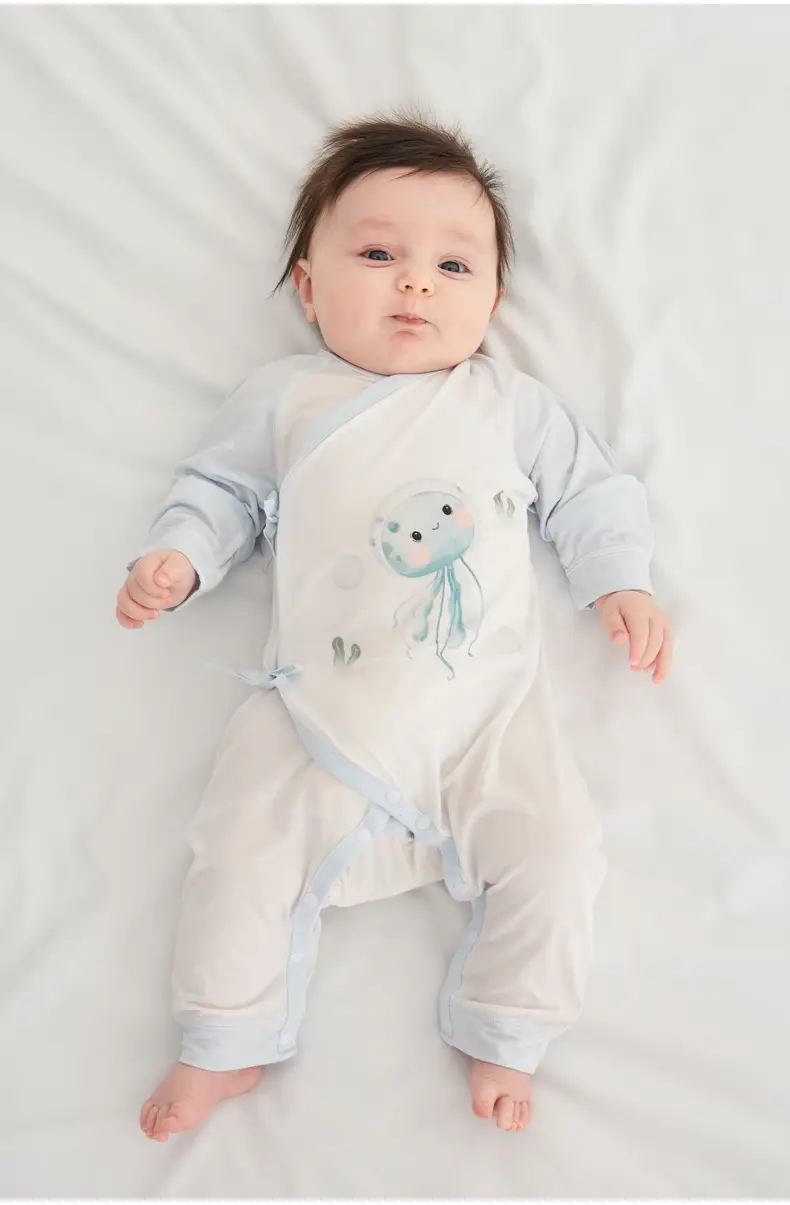 Baby Baby Boy Girl Cotton Jumpsuit Yellow White — feature 25
