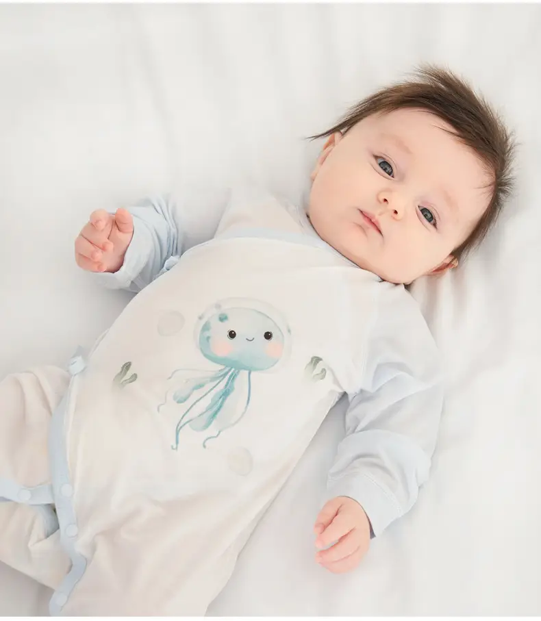 Baby Baby Boy Girl Cotton Jumpsuit Yellow White — feature 26