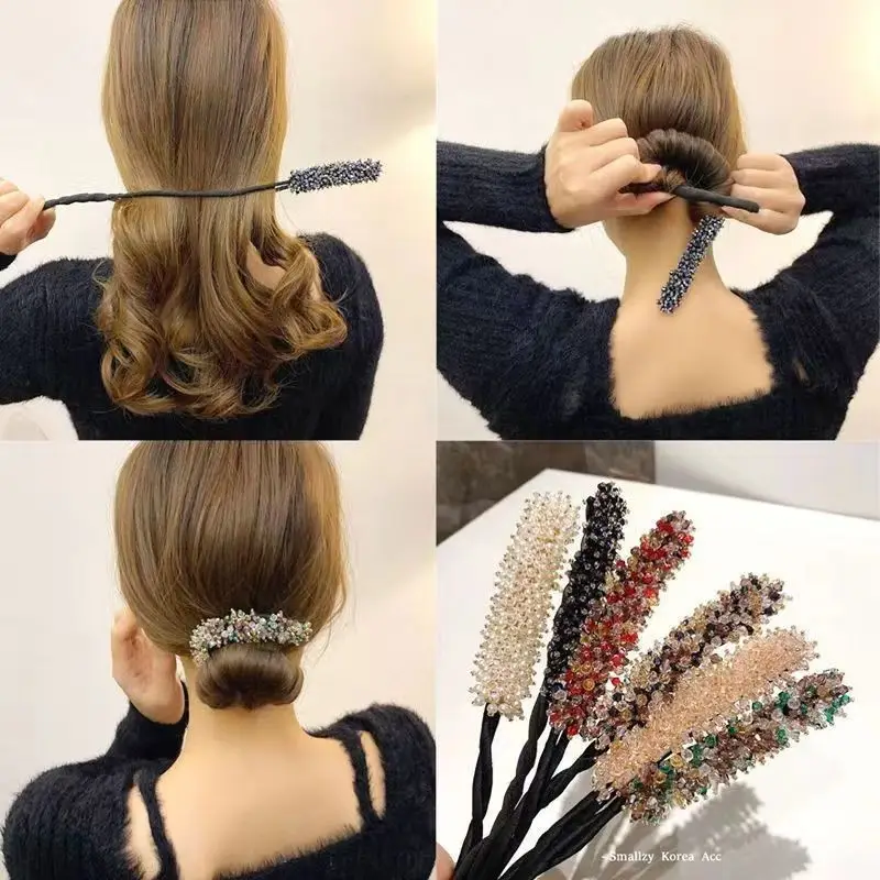 Crystal Hair Curler with Flower Bracelet for All Hair Types