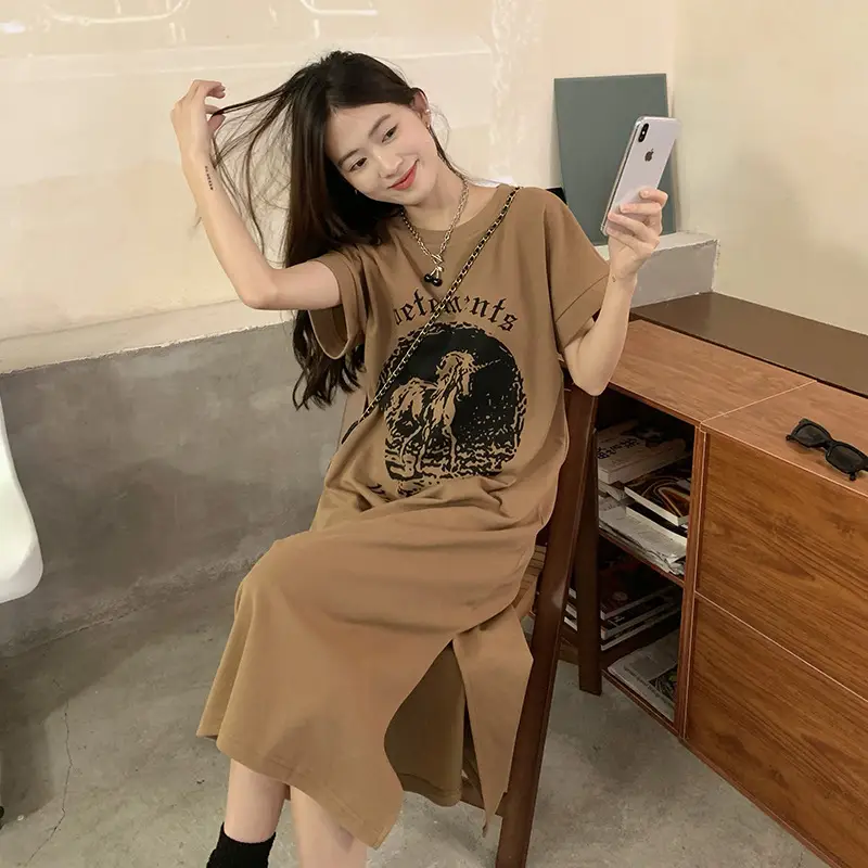 Women's Grey Graphic Long Sleeve Skirt Set - Image 3
