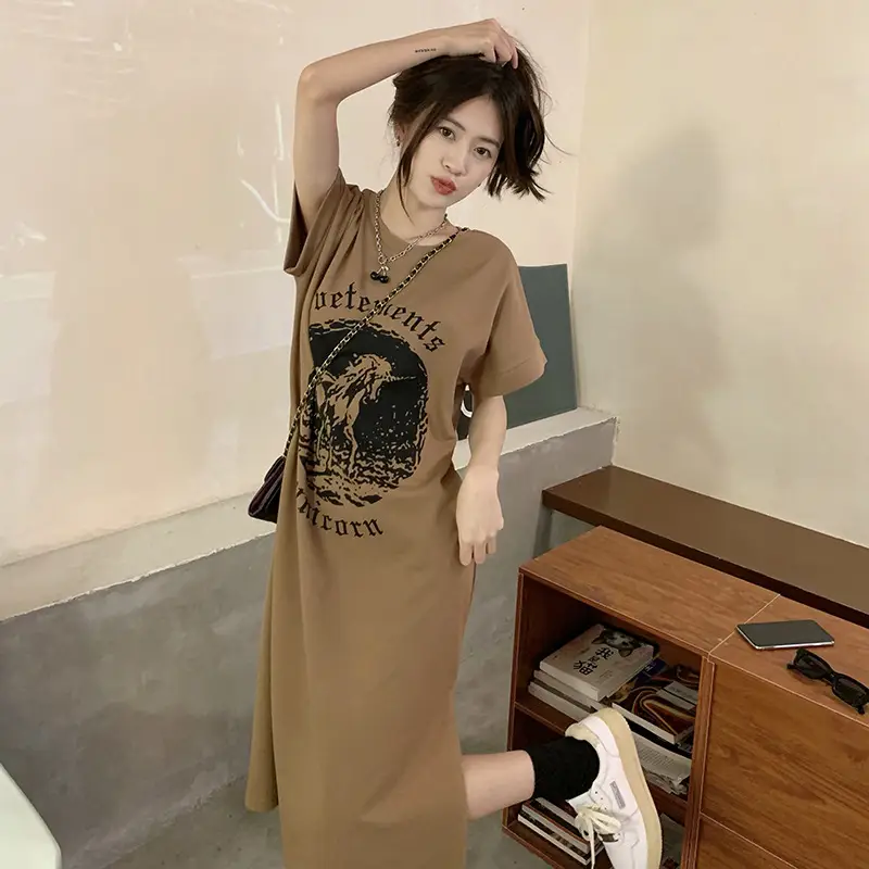 Women's Grey Graphic Long Sleeve Skirt Set — feature 6