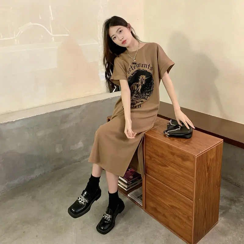 Women's Grey Graphic Long Sleeve Skirt Set — feature 9