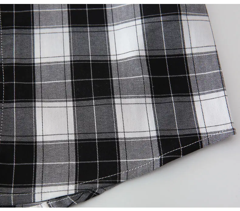 Boys Plaid Cotton Long Sleeve Shirt Spring Autumn — feature 20