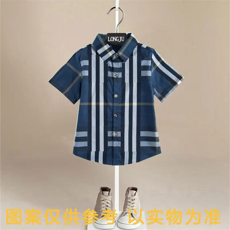 Boys Plaid Cotton Long Sleeve Shirt Spring Autumn - Image 6