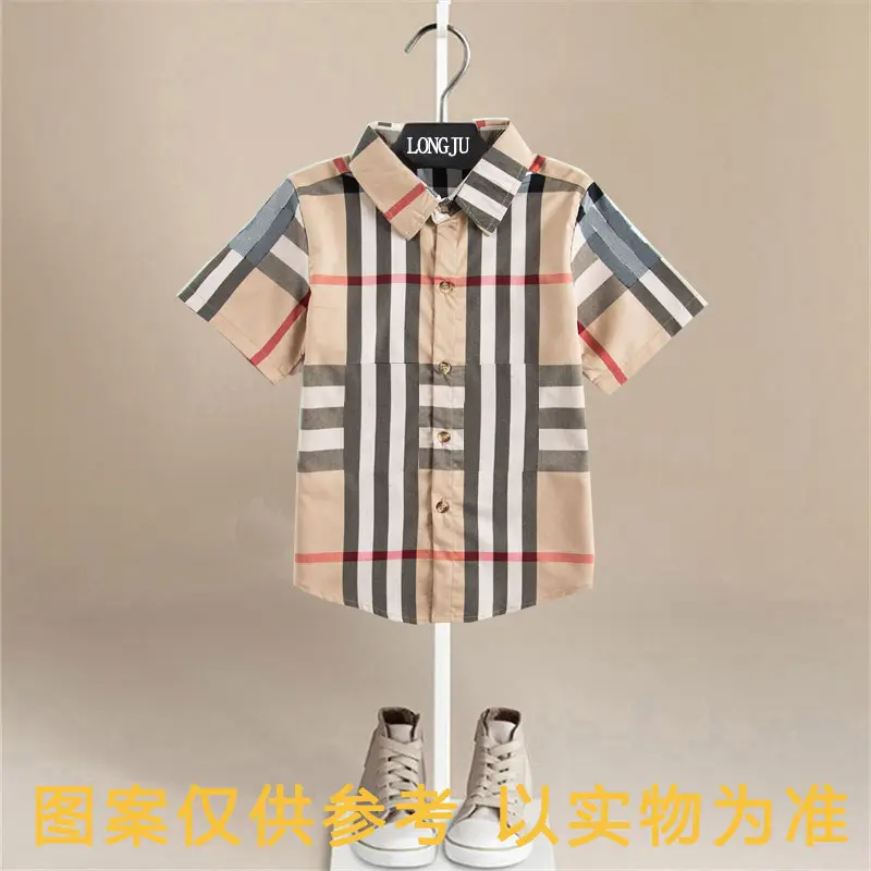 Boys Plaid Cotton Long Sleeve Shirt Spring Autumn - Image 7