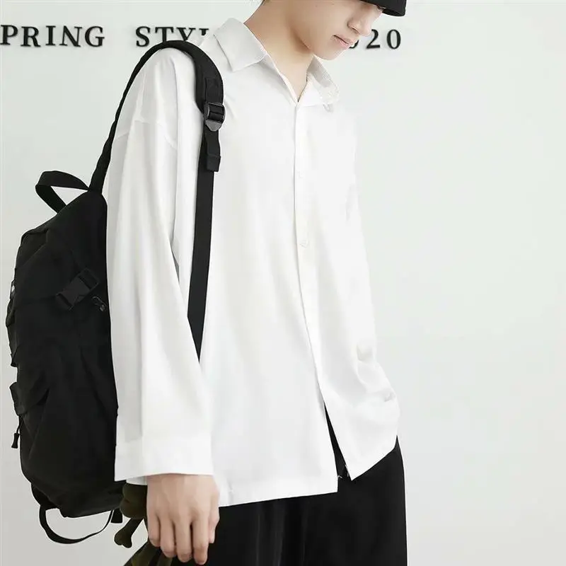 Men Grey Silk Button Shirt Long Sleeve - Image 8