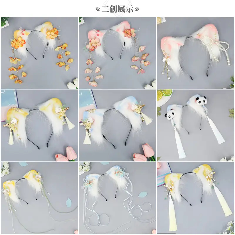 Blue Faux Fur Cat Ears Headband for Girls - Image 14