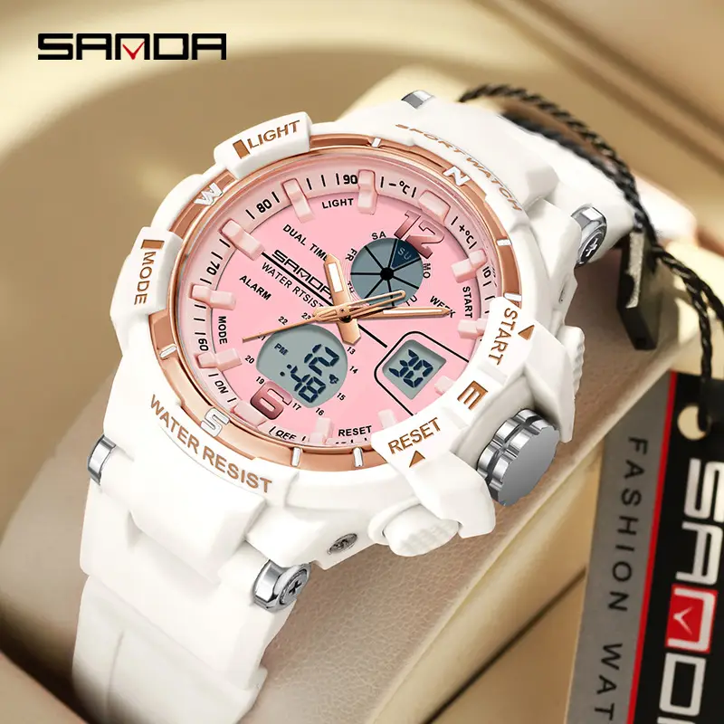 Couple Waterproof Sports Watches Black Multi-Function Electronic - Image 16