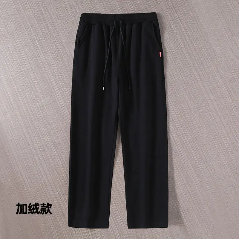 Men's Black Fleece Leg Pants with Red Logo - Image 4