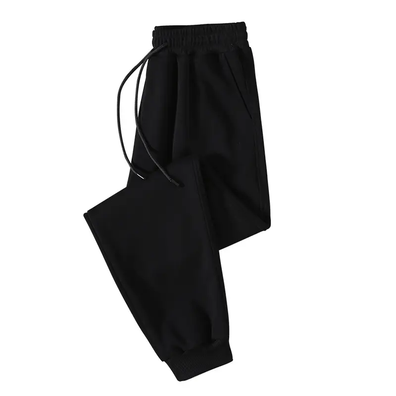 Men's Black Fleece Leg Pants with Red Logo - Image 6