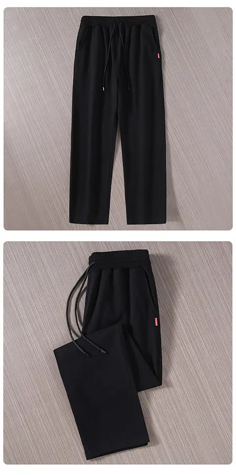 Men's Black Fleece Leg Pants with Red Logo — feature 16