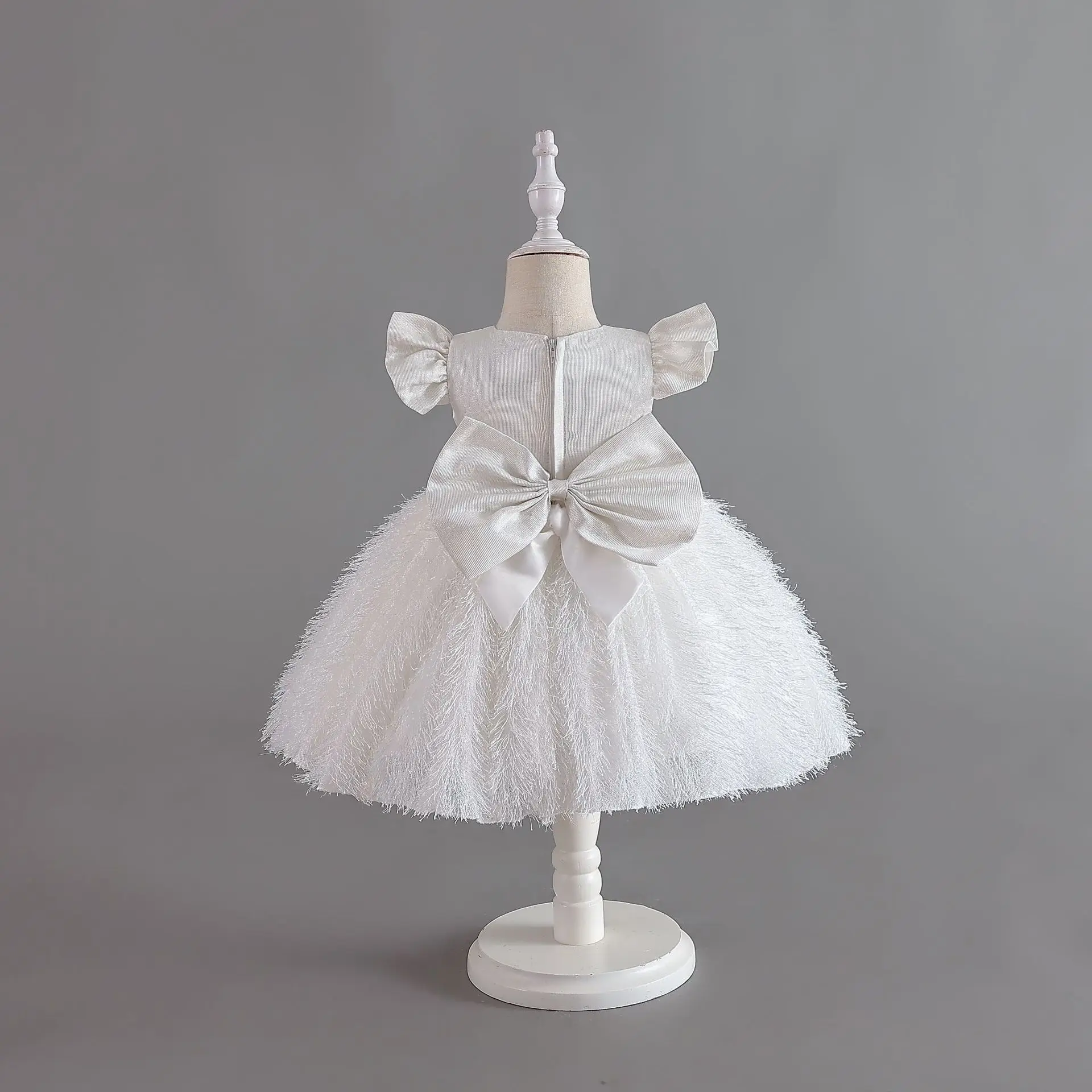White Turquoise Turule Dress for Little Girls — feature 8