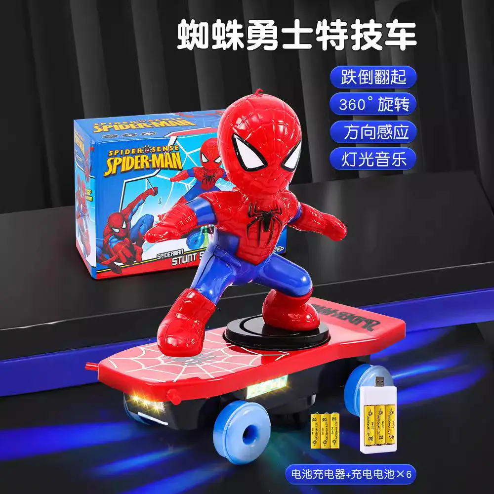 Douyin Spider-Man Toy Stunt Scooter 360 Tumbling Children's Educational Toy Dropshipping