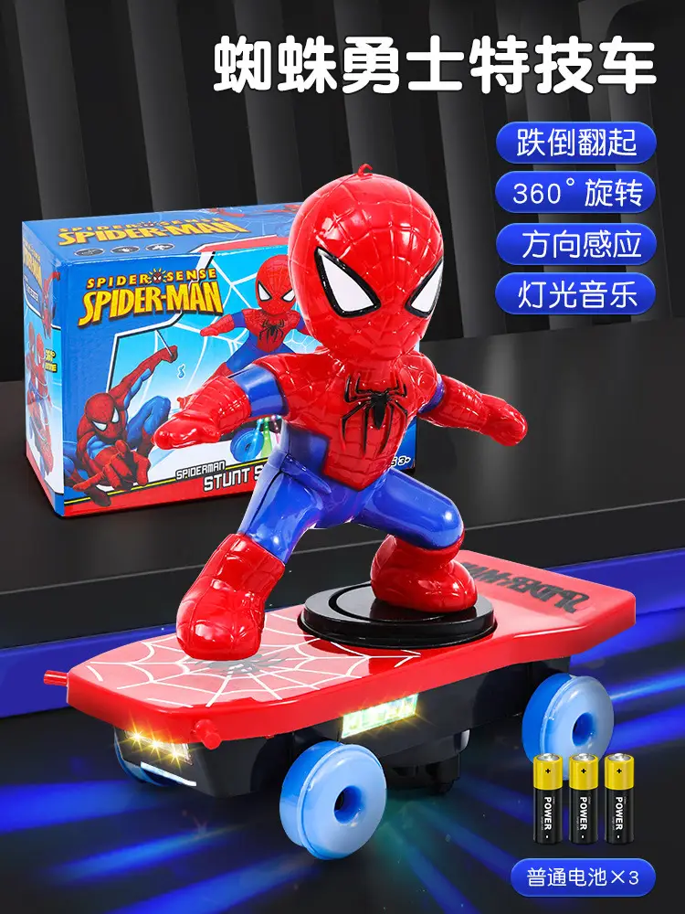 Douyin Spider-Man Toy Stunt Scooter 360 Tumbling Children's Educational Toy Dropshipping