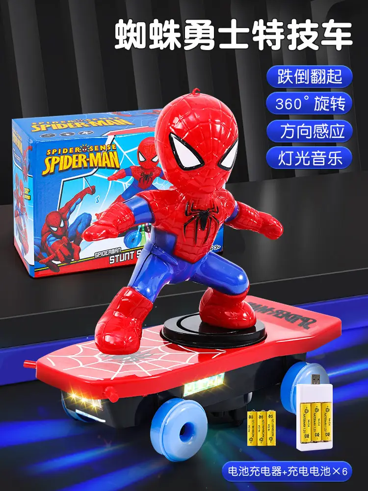 Douyin Spider-Man Toy Stunt Scooter 360 Tumbling Children's Educational Toy Dropshipping