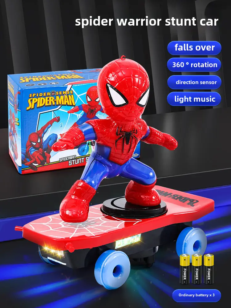 Douyin Spider-Man Toy Stunt Scooter 360 Tumbling Children's Educational Toy Dropshipping