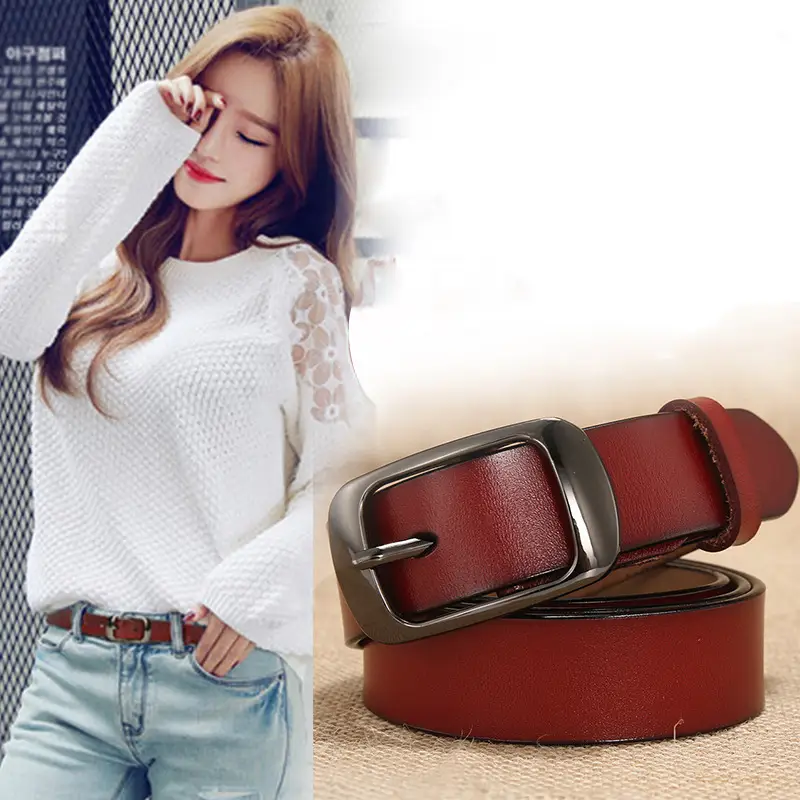 Women's Genuine Leather Belt with Pin Buckle, One-Piece Drop Shipping - Image 12