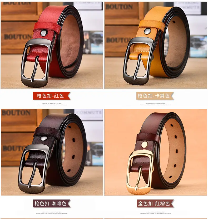 Women's Genuine Leather Belt with Pin Buckle, One-Piece Drop Shipping β feature 12